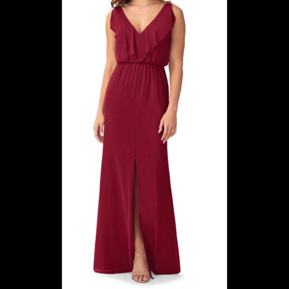 Azazie KELSEY Bridesmaid Dress Burgundy Size 14